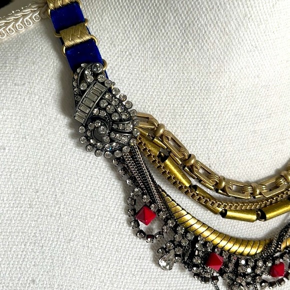 Juicy Couture Rhinestone Multi Chain Statement Necklace - Picture 2 of 7